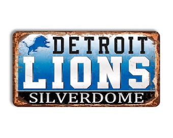 Detroit Lions Metal Sign, Silverdome Stadium sign
