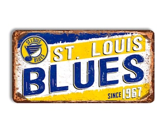 St. Louis Blues Metal Sign, Vintage Hockey Wall Decor