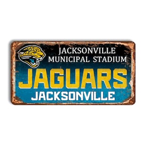 Jacksonville Jaguars metal sign JACKSONVILLE JAGUARS stadium sign nfl football Jacksonville Jaguars fan wall decor Jacksonville Jaguars