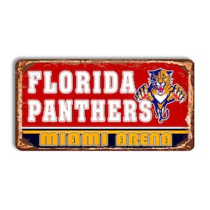 Florida Panthers metal sign FLORIDA PANTHERS Miami arena stadium sign hockey Florida Panthers wall decor Florida Panthers vintage style nhl