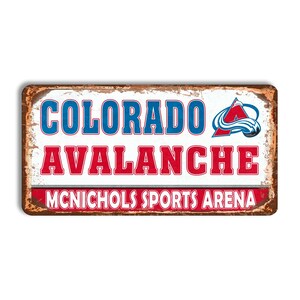 Colorado Avalanche metal sign COLORADO AVALANCHE Mcnichols sports arena stadium sign hockey Colorado Avalanche wall decor vintage style nhl