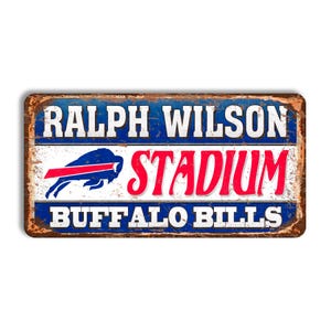 Buffalo Bills metal sign BUFFALO BILLS stadium sign Ralph Wilson stadium sign NFL football Buffalo Bills fan wall decor Buffalo Bills nfl