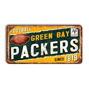 Green Bay Packers metal sign GREEN BAY PACKERS 1919 nfl football Green Bay Packers fan wall decor Green Bay Packers vintage style
