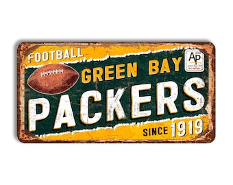 Green Bay Packers metal sign GREEN BAY PACKERS 1919 nfl football Green Bay  Packers fan wall decor Green Bay Packers vintage style