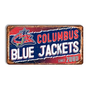 Columbus Blue Jackets metal sign COLUMBUS BLUE JACKETS hockey Columbus Blue Jackets vintage style nhl fan wall art wall decor blue jackets