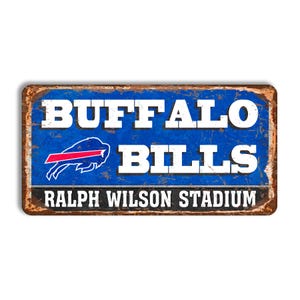 Buffalo Bills metal sign BUFFALO BILLS stadium sign Ralph Wilson stadium sign NFL football Buffalo Bills fan wall decor Buffalo Bills nfl