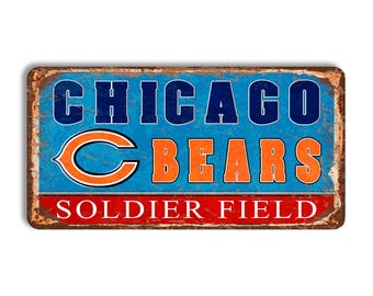 Chicago Bears Metal Sign Soldier Field Stadium sign