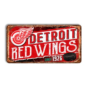 Detroit Red Wings metal sign DETROIT RED WINGS hockey Detroit Red Wings wall decor Detroit Red Wings vintage nhl