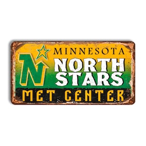 Minnesota North Stars metal sign MINNESOTA NORTH STARS Met Center stadium sign hockey Minnesota North Stars vintage style nhl