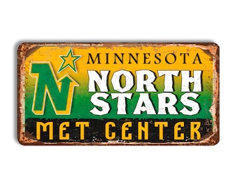 Minnesota North Stars Metal Sign - Vintage NHL Met Center stadium sign