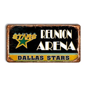 Dallas Stars metal sign DALLAS STARS Reunion Arena stadium sign hockey Dallas Stars wall decor Dallas Stars vintage style nhl