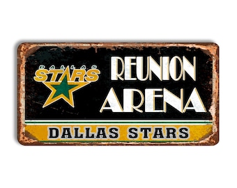 Dallas Stars metal sign Reunion Arena stadium sign