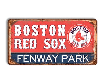 Boston Red Sox metal sign BOSTON RED SOX Fenway Park stadium sign baseball Boston Red Sox wall decor Boston Red Sox mlb vintage