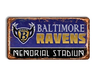 Baltimore Ravens Metal Sign, Memorial Stadium sign