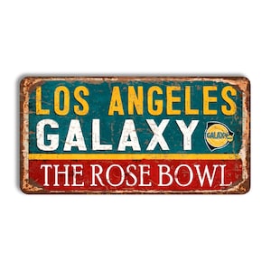 Los Angeles Galaxy metal sign LOS ANGELES GALAXY sign soccer wall decor Los Angeles Galaxy vintage style mls football soccer