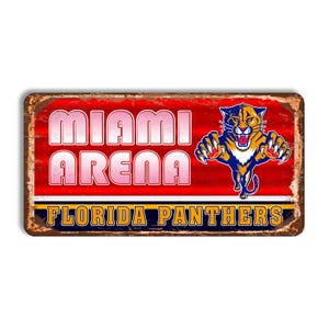 Florida Panthers metal sign FLORIDA PANTHERS Miami arena stadium sign hockey Florida Panthers wall decor Florida Panthers vintage style nhl