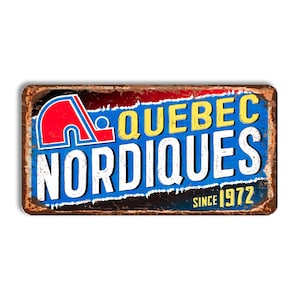 Quebec Nordiques metal sign QUEBEC NORDIQUES Colisee de Quebec stadium sign hockey wall decor Quebec Nordiques vintage style nhl Nordiques