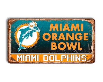 Miami Dolphins Metal Sign Orange Bowl Stadium sign