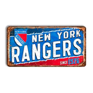 New York Rangers metal sign NEW YORK RANGERS Madison Square garden stadium sign hockey wall decor New York Rangers vintage style nhl