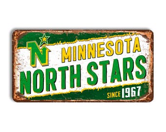 Minnesota North Stars Metal Sign, NHL Hockey Fan Wall Decor