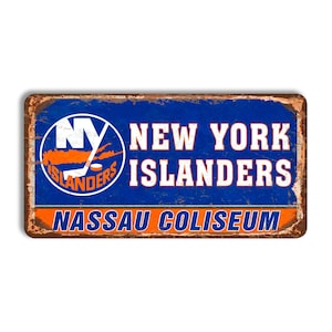New York Islanders metal sign NEW YORK ISLANDERS Nassau Coliseum stadium sign hockey New York Islanders vintage style nhl
