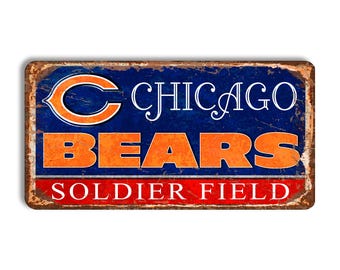 Chicago Bears Metal Sign, Soldier Field Stadium sign