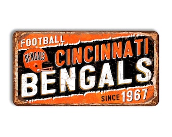 Cincinnati Bengals metallskylt - NFL-dekor i vintagestil