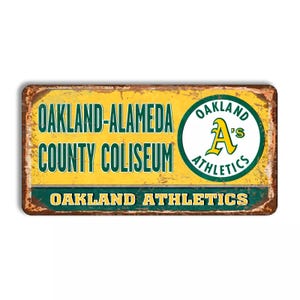 オークランド アスレチックス メタルサイン オークランド アスレチックス アラメダ郡スタジアムサイン 野球 オークランド アスレチックス 壁飾り オークランド アスレチックス ヴィンテージ