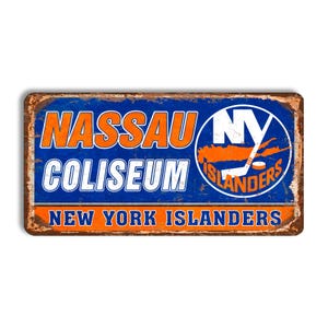 New York Islanders metal sign NEW YORK ISLANDERS Nassau Coliseum stadium sign hockey New York Islanders vintage style nhl