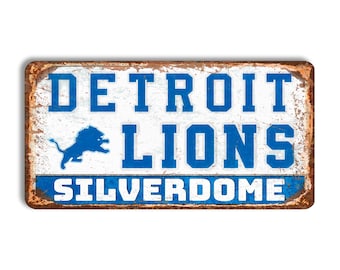 Detroit Lions Metal Sign, Silverdome Stadium sign
