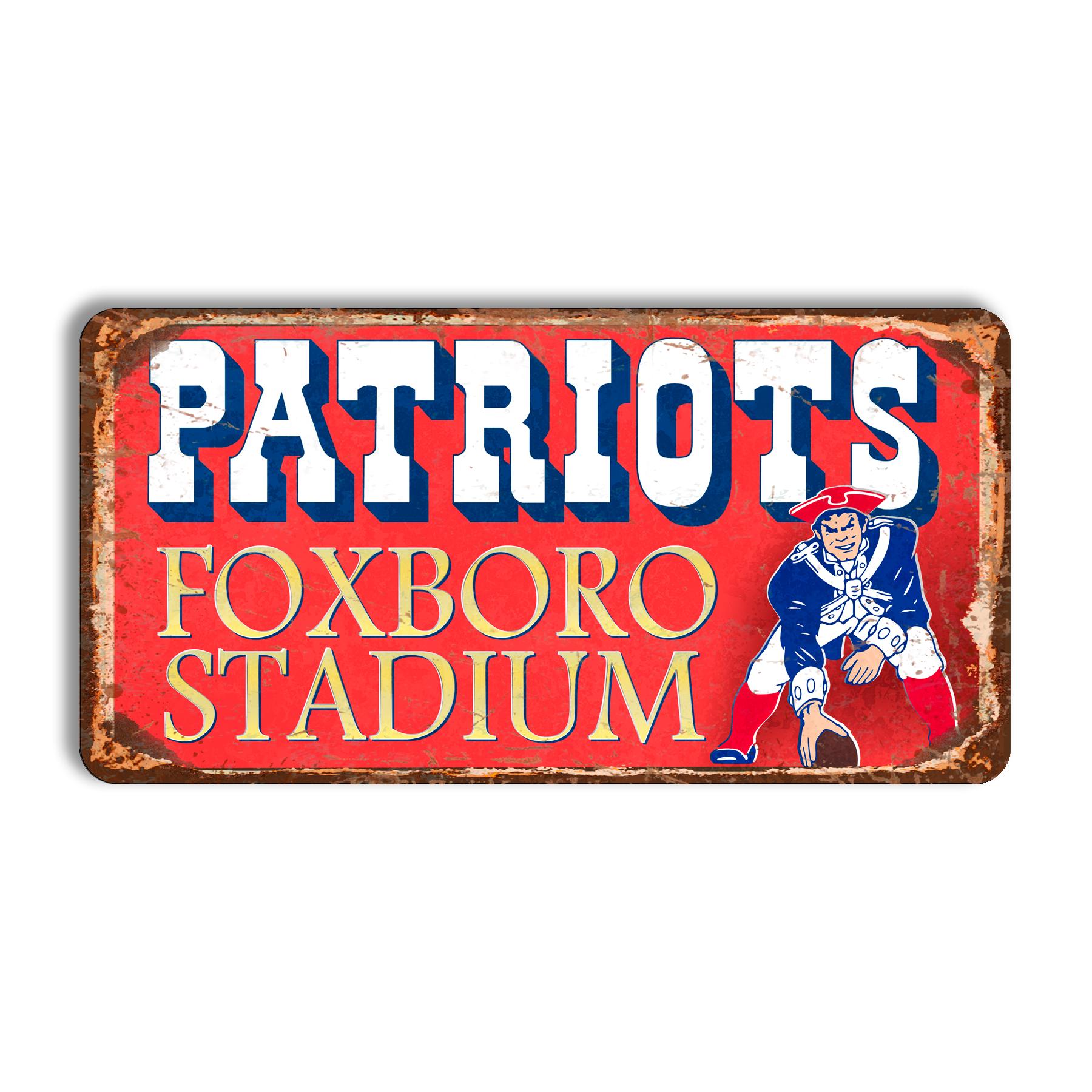 New England Patriots metal sign NEW ENGLAND PATRIOTS Foxboro stadium sign nfl football New England Patriots fan wall decor Patriots sign