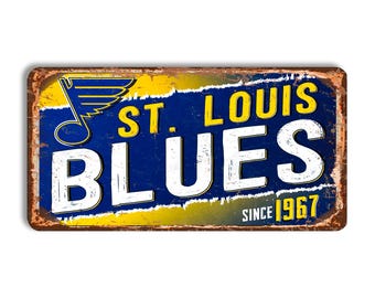 St. Louis Blues Metal Sign, NHL Hockey Wall Decor