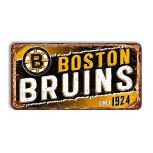 Letrero de metal de los Boston Bruins Letrero de los Boston Bruins Estilo vintage de los Boston Bruins NHL Arte de pared para fanáticos del hockey de los Boston Bruins Decoración de pared de los Boston Bruins