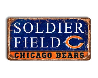 Chicago Bears metal sign CHICAGO BEARS stadium sign Soldier Field stadium sign NFL football Chicago Bears fan wall decor Chicago Bears nfl