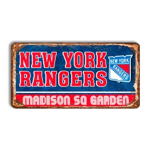 New York Rangers metal sign NEW YORK RANGERS Madison Square garden stadium sign hockey wall decor New York Rangers vintage style nhl