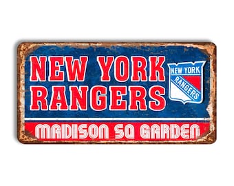 New York Rangers Metal Sign, Madison Square Garden stadium sign