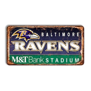 Baltimore Ravens metal sign BALTIMORE RAVENS stadium sign Baltimore vintage sign NFL football sign Baltimore Ravens fan wall decor