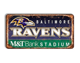 Baltimore Ravens Metal Sign, M&T Bank stadium sign