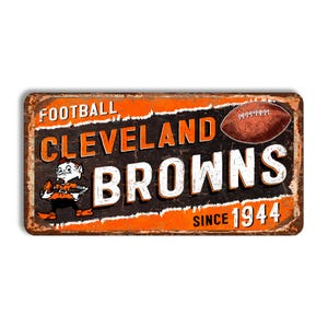 Cleveland Browns metal sign CLEVELAND BROWNS 1944 NFL football Cleveland Browns fan wall decor Cleveland Browns vintage style