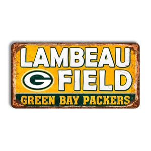 Green Bay Packers metal sign GREEN BAY PACKERS Lambeau Field stadium sign Green Bay Packers fan wall decor Green Bay Packers football