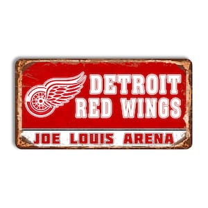 Detroit Red Wings metal sign DETROIT RED WINGS Joe Louis Arena stadium sign hockey Detroit Red Wings wall decor Detroit Red Wings vintage