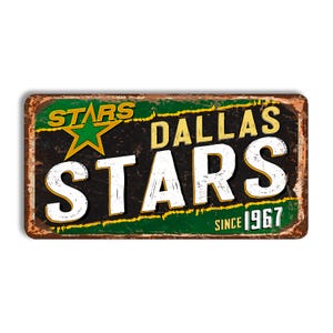 Dallas Stars metal sign DALLAS STARS Reunion Arena stadium sign hockey Dallas Stars wall decor Dallas Stars vintage style nhl
