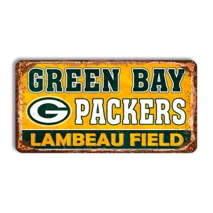 Green Bay Packers metal sign GREEN BAY PACKERS Lambeau Field stadium sign Green Bay Packers fan wall decor Green Bay Packers football