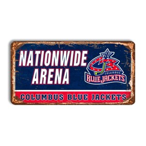 Columbus Blue Jackets metal sign COLUMBUS BLUE JACKETS Nationwide Arena stadium sign hockey Columbus Blue Jackets vintage style nhl