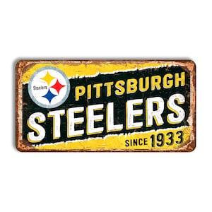 Pittsburgh Steelers metal sign PITTSBURGH STEELERS vintage style sign nfl football Pittsburgh Steelers fan wall decor Steelers nfl