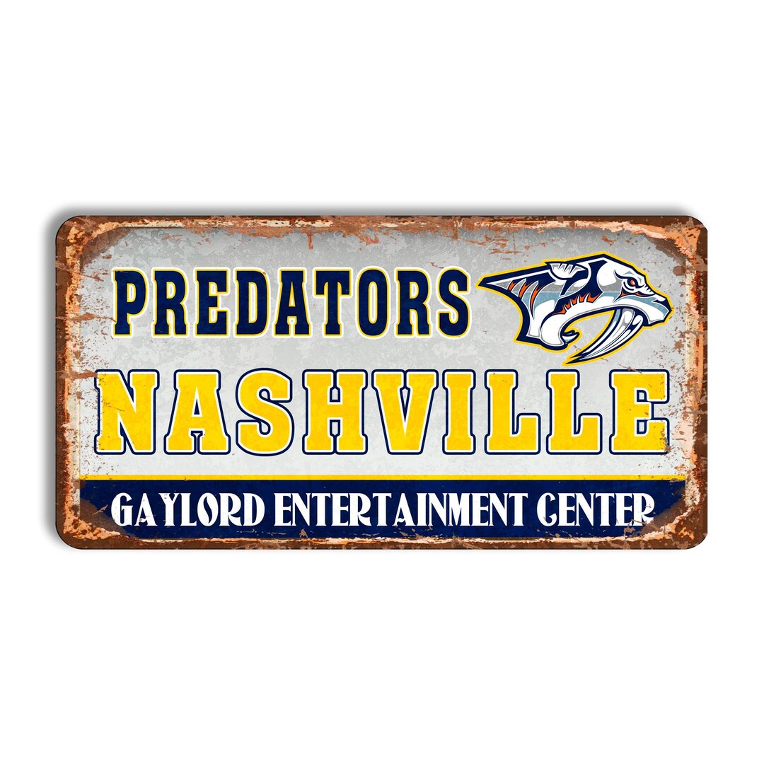 Predators Dog Sign Nashville Predators Metal Sign Gaylord Entertainment Center Stadium ...