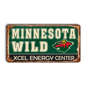 Minnesota Wild metal sign MINNESOTA WILD Xcel Energy Center stadium sign hockey Minnesota Wild wall decor Minnesota Wild vintage style nhl