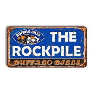 Buffalo Bills metal sign BUFFALO BILLS stadium sign The Rockpile stadium sign NFL football Buffalo Bills fan wall decor Buffalo Bills nfl