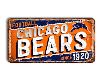 Chicago Bears Metallschild CHICAGO BEARS 1920 nfl Football Chicago Bears Fan Wanddeko Chicago Bears Chicago Bears Fussball im Vintage-Stil