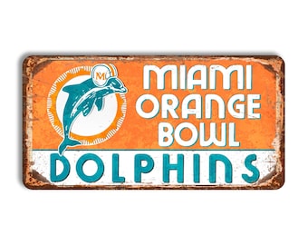 Miami Dolphins Metal Sign, Orange Bowl Stadium sign